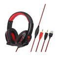 Headset Gaming X-LION HP-600, conexión 3.5mm + USB, Micrófono ajustable, color Negro/Rojo.