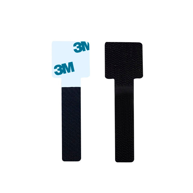Correa de velcro con adhesivo 3M para organizar cable, 3cm x 9cm, color negro (10 Unidades)