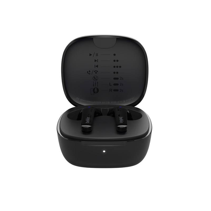Audifonos Belkin SoundForm Motion, Con estuche de carga, conexión inalámbrica Bluetooth.