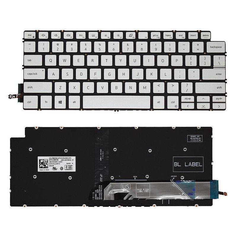 Teclado para Dell Inspiron 14-5490 5494 5494 P42E P83F Latitude 3301 3410, con retroiluminación, Plateado, Ingles