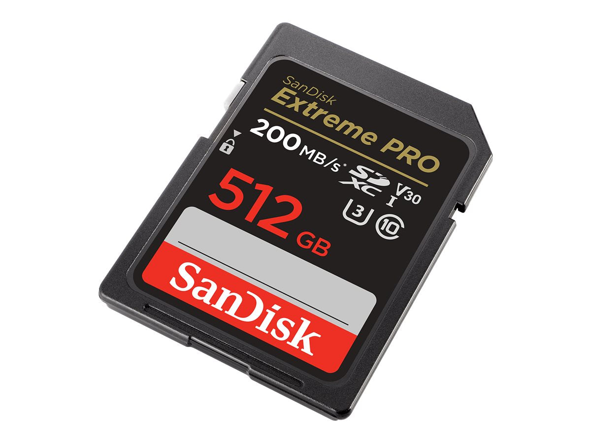 SanDisk Extreme Pro - Tarjeta de memoria flash - 512 GB - Video Class V30 / UHS-I U3 / Class10 - SDXC UHS-I