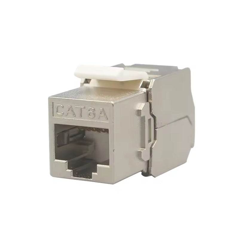 Jack RJ45 CAT6A T-VISION, tipo blindado FTP, Zinc Plateado