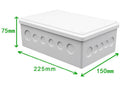 Caja para interruptores, cables y tuberias T-VISION, 225x150x75mm, Blanco, para exteriores Ip67