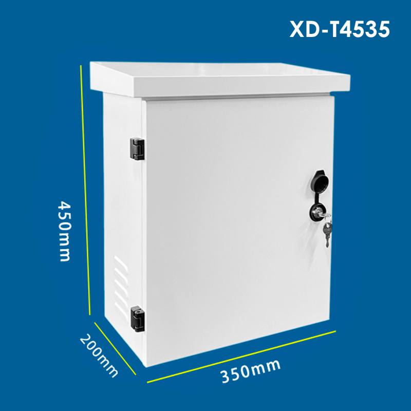 Gabinete XD-T4535 T-VISION para equipo de monitoreo, material acero inoxidable impermeable, 450 x 350 x 200mm, Blanco
