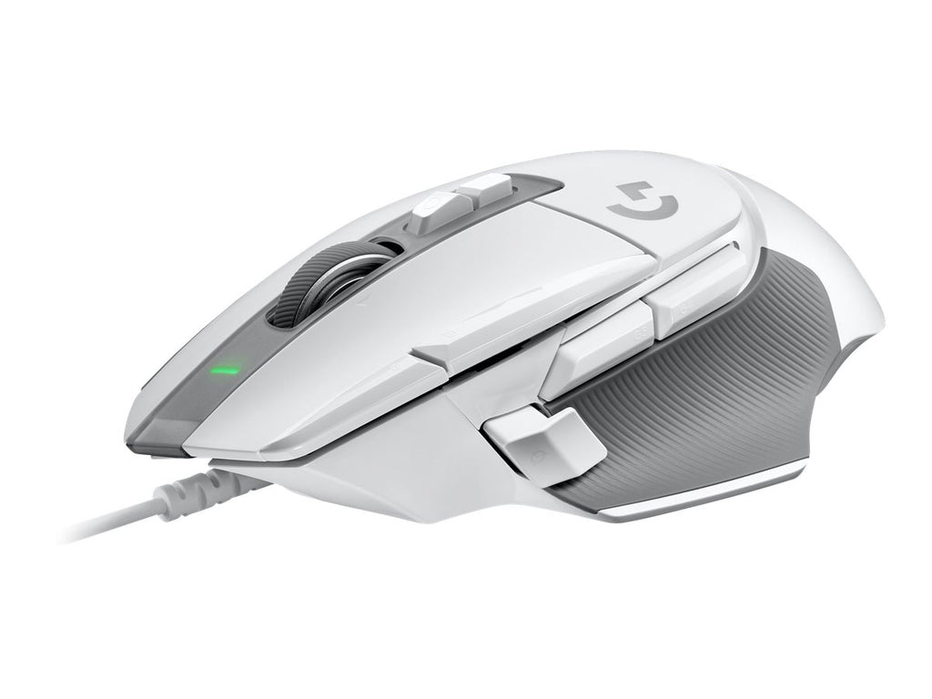 Logitech G502 X Wired Gaming Mouse - LIGHTFORCE hybrid optical-mechanical primary switches, HERO 25K gaming sensor, compatible with PC - macOS/Windows - White - Ratón - óptico - cableado - USB - blanco