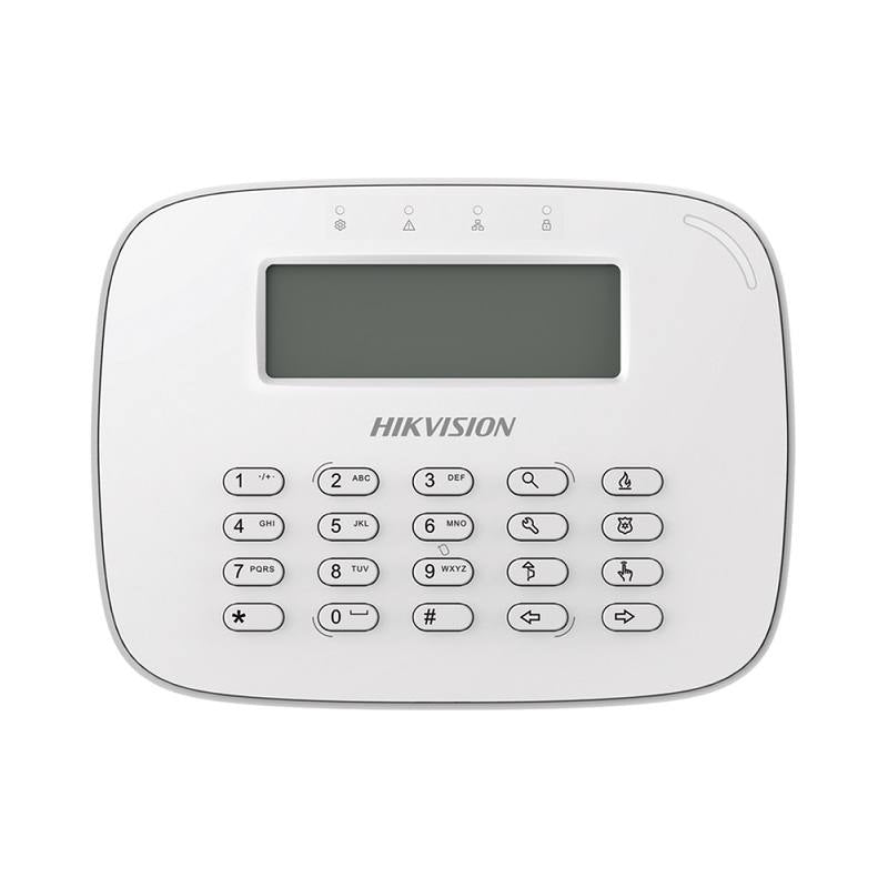 Teclado Cableado HIKVISION DS-PK-LRT con pantalla LCD, para armado y desarmado de sistema de alarmas