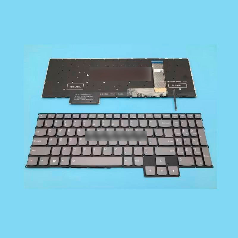 Teclado para Laptop Lenovo IdeaPad 3 15ARH7, 3 15IAH7, 3 16ARH7, 3 16IAH7 con retroiluminación Gris, Inglés