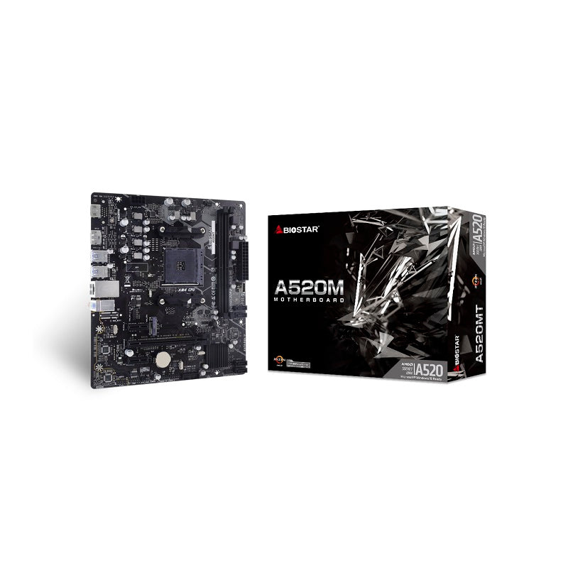 Tarjeta Madre BIOSTAR A520MT, AMD AM4, DDR4 4400, PCIe 3.0, SATA 6Gb/s, HDMI y DisplayPort, Micro ATX
