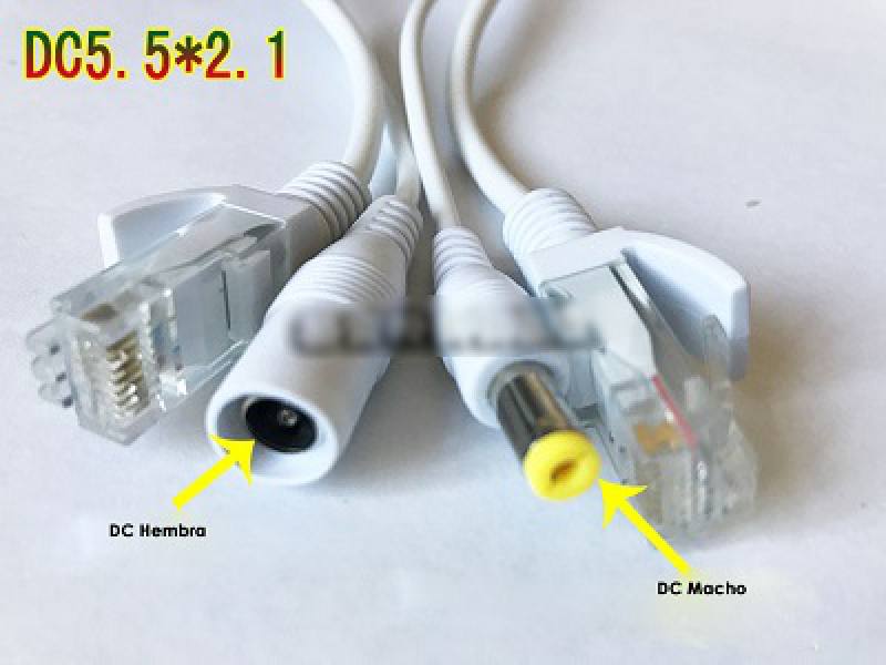 Adaptador divisor e Inyector POE  impermeable, 12V 24V, el par hembra y macho.