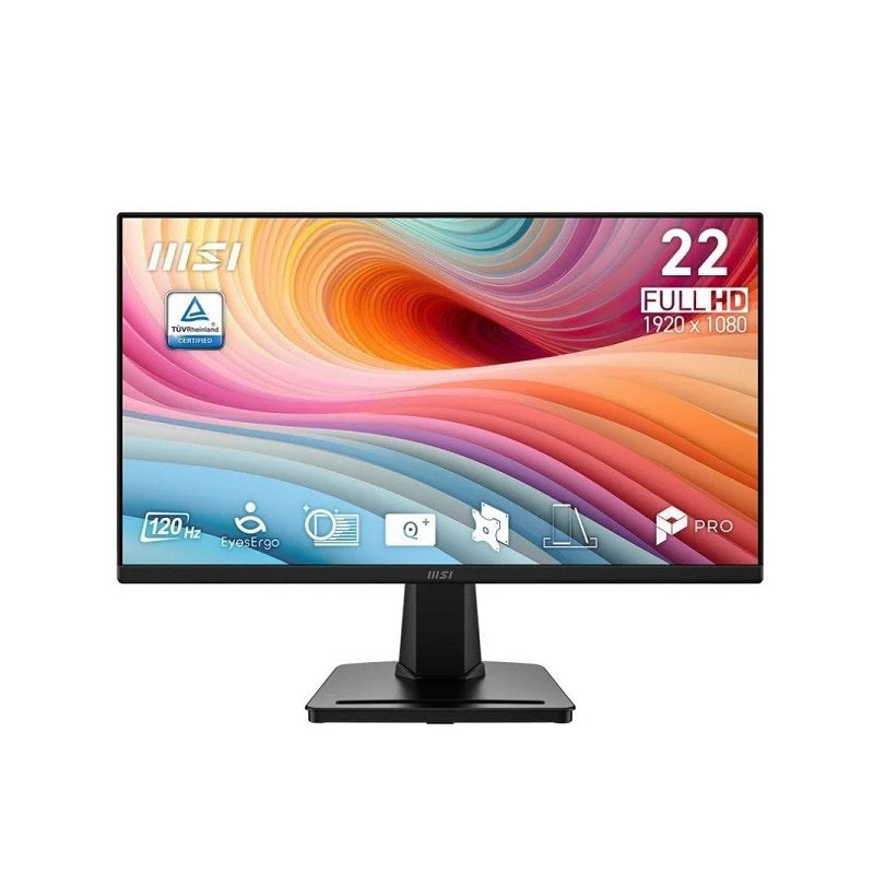 Monitor MSI PRO MP225 E12VL de 21.5" FHD VA, 120Hz 1ms, VGA, HDMI, Compatible con VESA, Adaptive Sync