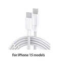 Cable USB Tipo C, carga rápida OEM, compatible con iPhone 15/15 Pro/15 Pro Max/15 Plus, 1 Metros / 3 Pies, Blanco
