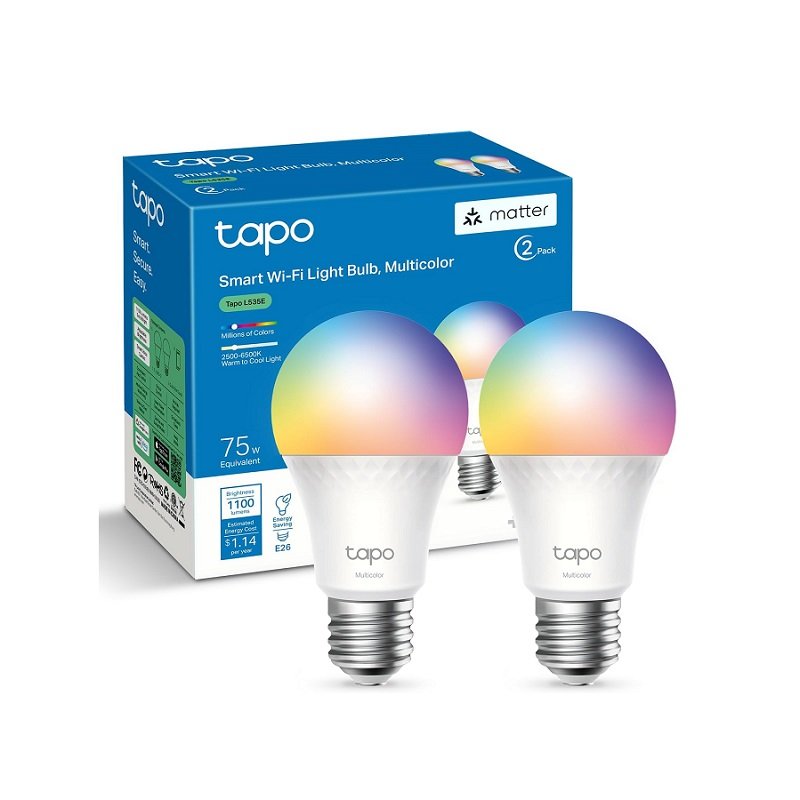 Bombillos Smart TP-Link Tapo L535E, LED RGB, Wi-Fi, 1100 Lumens, 75 Watts, 2 unidades
