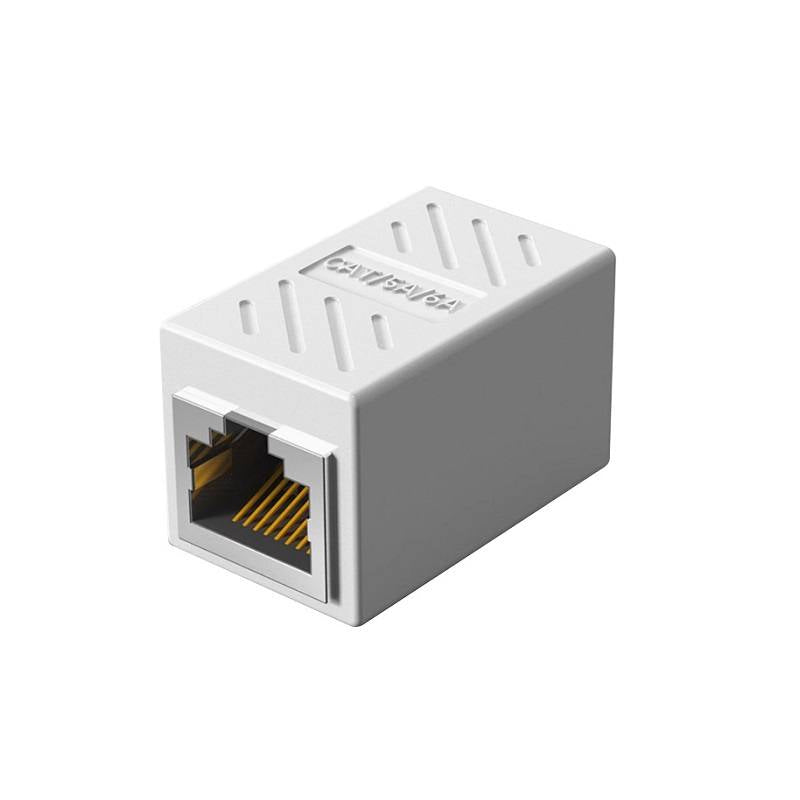 Unión RJ45 para Red, cat5 y cat6 color Blanco