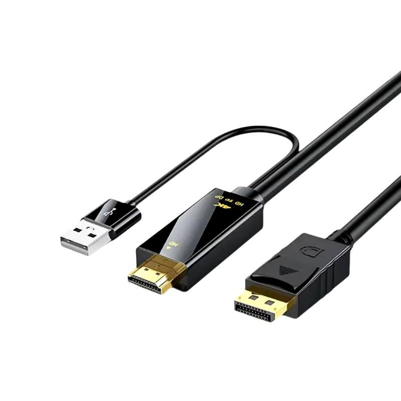 Adaptador convertidor de HDMI a Displayport, cables de 1.8M macho-macho, 4K 60Hz