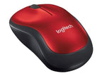 Logitech M185 - Ratón - diestro y zurdo - óptico - inalámbrico - 2.4 GHz - receptor inalámbrico USB - rojo