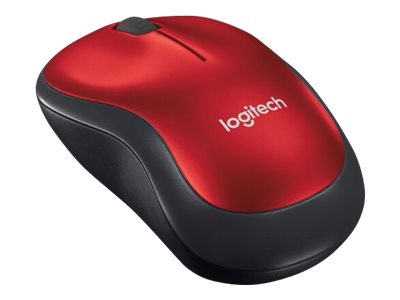 Logitech M185 - Ratón - diestro y zurdo - óptico - inalámbrico - 2.4 GHz - receptor inalámbrico USB - rojo