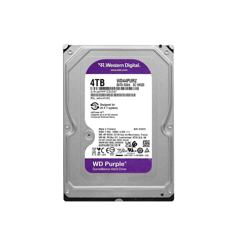 Disco Duro WD Para Video Vigilancia Morado, 4TB 256MB 5400RPM 3.5", Purple