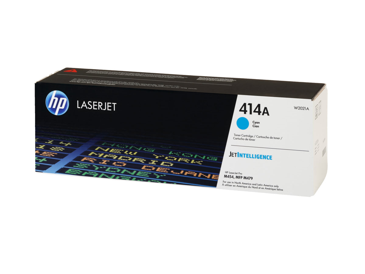 HP 414A - Cián - original - LaserJet - cartucho de tóner (W2021A) - para Color LaserJet Enterprise M455, MFP M480; Color LaserJet Pro M454, M479, MFP M479