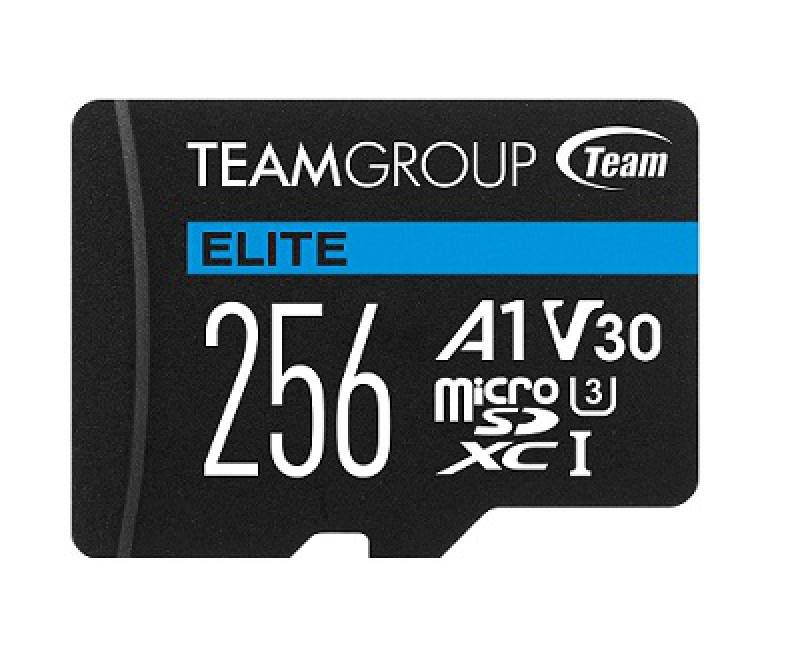 Memoria Micro SD Team Group de 256GB Elite, SDXC, (U3), hasta 90MB/s de lectura, UHS-I U3, V30, A1, 4K UHD, con adaptador SD