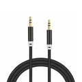 Cable auxiliar de audio 3.5mm Kingmox, 1M / 3 Pies, negro