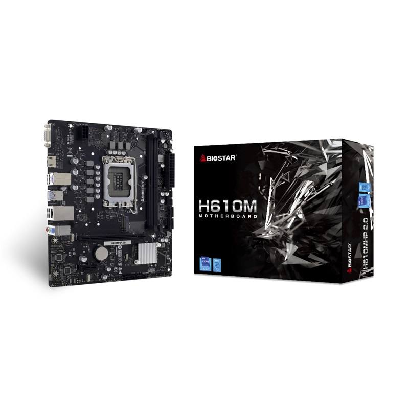 Tarjeta Madre BIOSTAR H610MHP 2.0, LGA1700, DDR4 3200, PCIe 4.0, M.2, SATA 6Gb/s, VGA, HDMI, Micro ATX