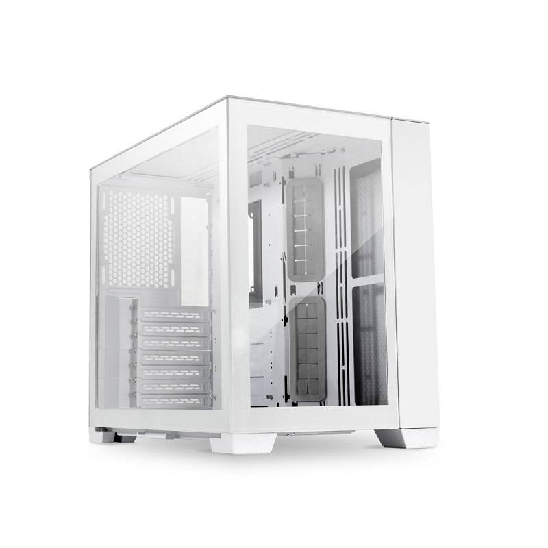 Gabinete Gaming LIAN LI O11 Dynamic Mini Snow, ATX Mid Tower, panel frontal y lateral de vidrio templado, Blanco
