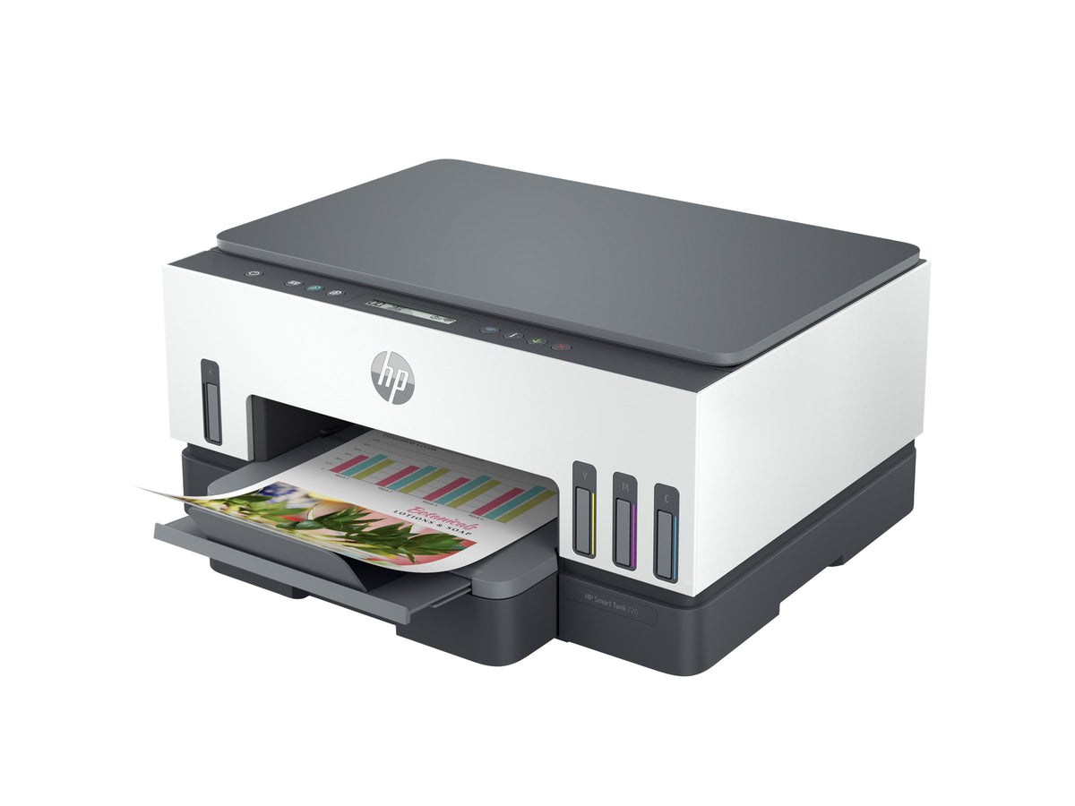 HP Smart Tank 720 All-in-One - Impresora multifunción - color - chorro de tinta - rellenable - Letter A (216 x 279 mm)/A4 (210 x 297 mm) (original) - A4/Legal (material) - hasta 13 ppm (copiando) - hasta 15 ppm (impresión) - 250 hojas