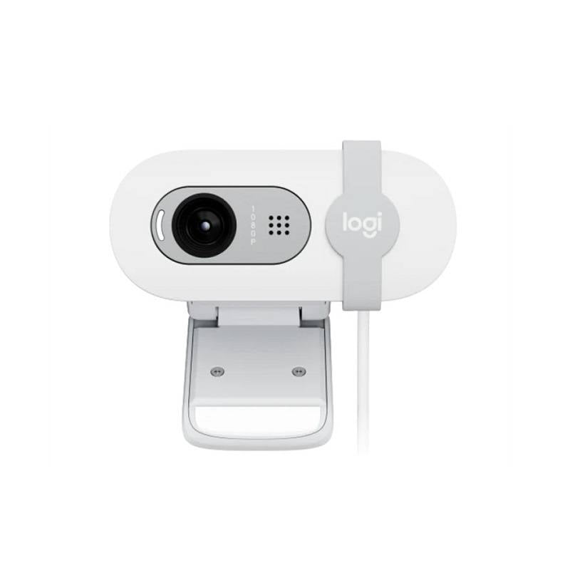 Webcam Logitech BRIO 100, Full HD 2MP, micrófono incorporado, conexión USB 2.0 Plug and Play, Blanco