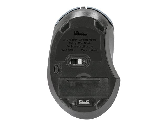 Klip Xtreme GhosTouch KMW-400 - Ratón - ergonómico - óptico - 3 botones - inalámbrico - 2.4 GHz - receptor inalámbrico USB - azul