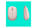 Logitech M170 Wireless Mouse, Ambidextrous, Rose - Ratón - diestro y zurdo - óptico - 3 botones - inalámbrico - 2.4 GHz - receptor inalámbrico USB - rosa