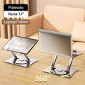 Base AIXPI ZJ24, para laptops y tablets de hasta 17", giro de 360°, Plateada