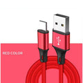 Cable USB 3.1 a USB Tipo C T-VISION de 1.5 Metros, soporta carga súper rápida 5A, trenzado color rojo