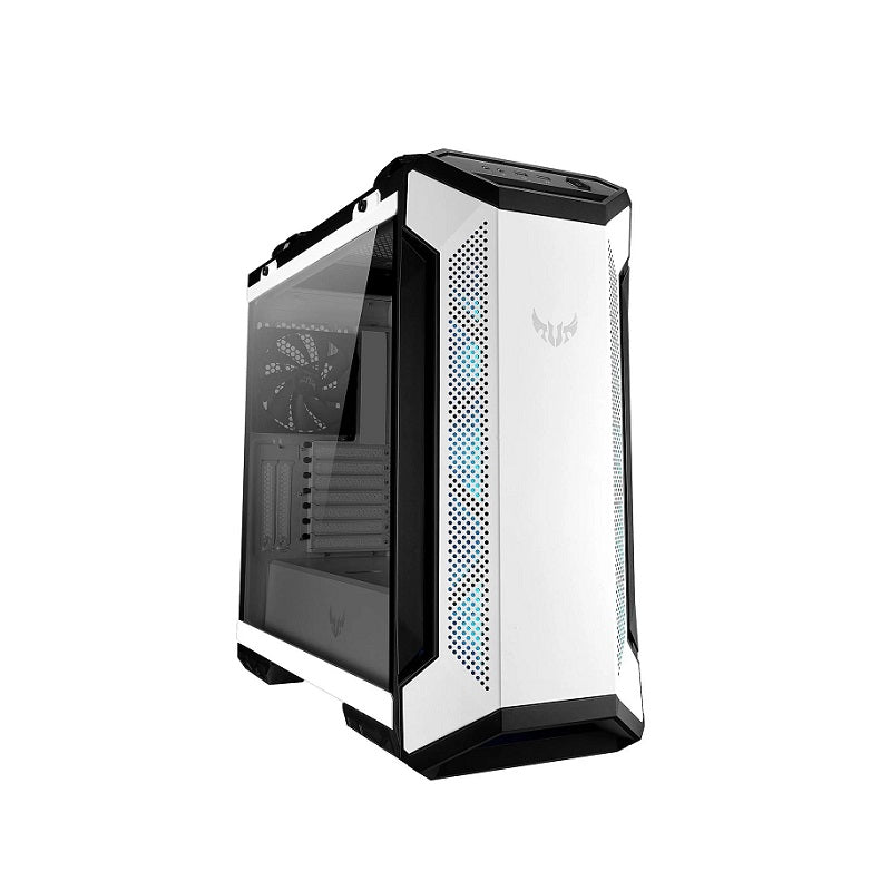 Gabinete Gaming ASUS GT501, EATX Mid Tower, Panel de vidrio templado lateral, 4x 120mm Fan incluidos, color Blanco