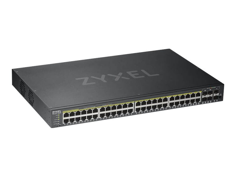 Zyxel GS1920-48HPv2 - Conmutador - inteligente - 48 x 10/100/1000 (PoE+) + 4 x Gigabit SFP combinado + 2 x Gigabit SFP - montaje en rack - PoE+ (375 W)