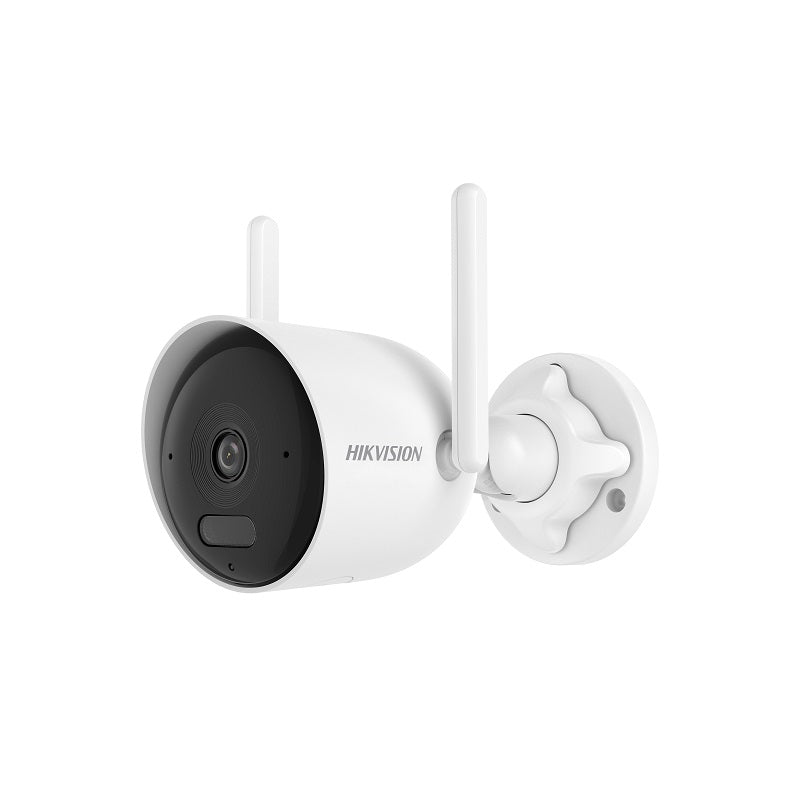 Cámara IP WiFi Bullet Hikvision, 2.8mm, 4MP FHD, IR 30m, Smart Hybrid Light, Outdoor/Indoor, audio bidireccional, IP66, Plástico