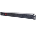 Regleta PDU T-VISION para Rack de 8 puertos, con interruptor de encendido y apagado, vertical