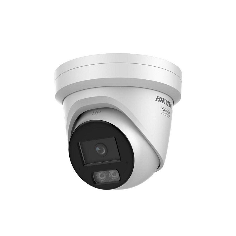 Cámara IP Domo Hikvision, POE, 2.8mm, 4MP, IR 30m, Smart Hybrid Light, Color Vu 3.0, Micrófono, Ranura MSD hasta 512GGB, Outdoor/Indoor, IP67, Metal