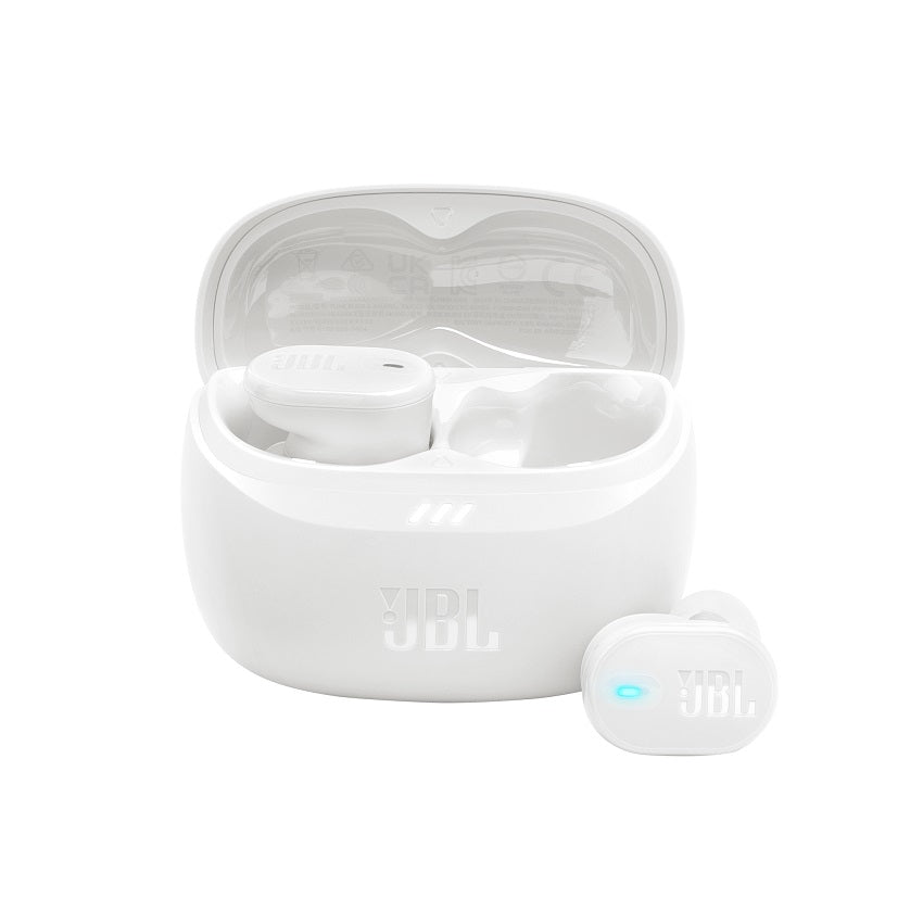 Audifonos JBL Tune Buds 2, Con estuche de carga, Estéreo, conexión Inalámbrica Bluetooth 5.3, IP54, Blanco