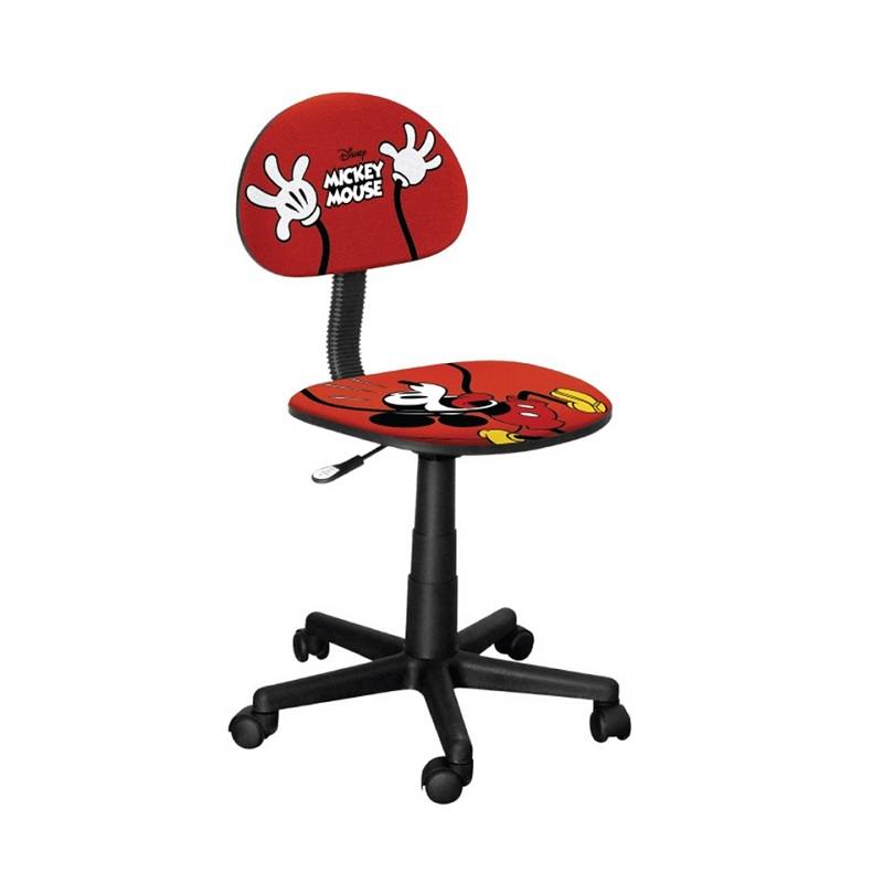 Silla de Oficina Xtech Disney Mickey Mouse, Altura ajustable, Base de plástico y cojín de tela suave, Rojo