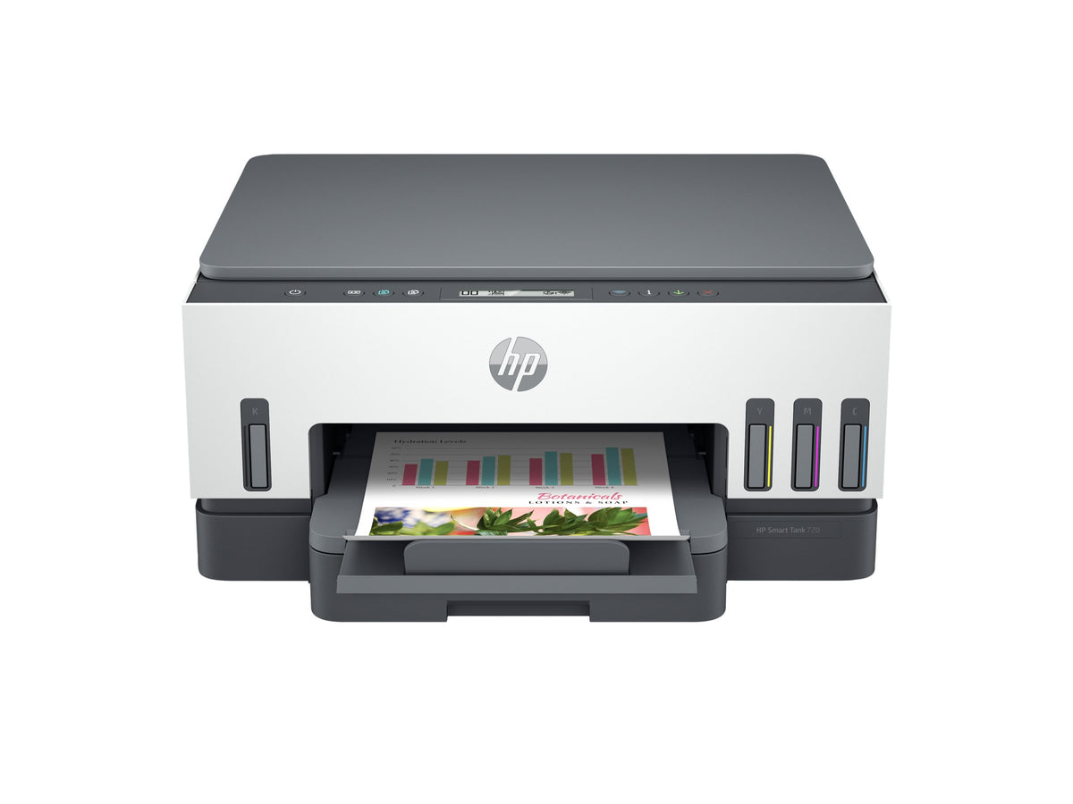 HP Smart Tank 720 All-in-One - Impresora multifunción - color - chorro de tinta - rellenable - Letter A (216 x 279 mm)/A4 (210 x 297 mm) (original) - A4/Legal (material) - hasta 13 ppm (copiando) - hasta 15 ppm (impresión) - 250 hojas