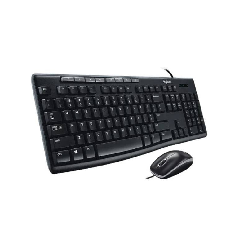 Combo Teclado y Ratón LOGITECH MK200, Conexión USB, Inglés, Negro
