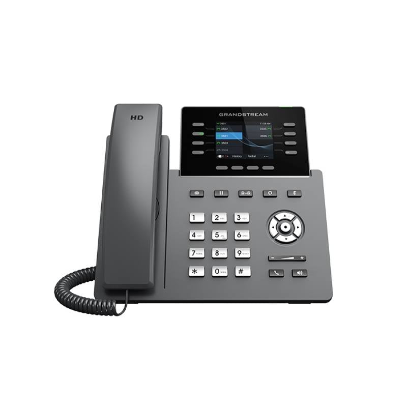 Telefono IP GRANDSTREAM GRP2624, 8 Lineas y 4 Cuentas SIP, WiFi Doble Banda, Puertos Gigabit, GDMS, Poe, Bluetooth