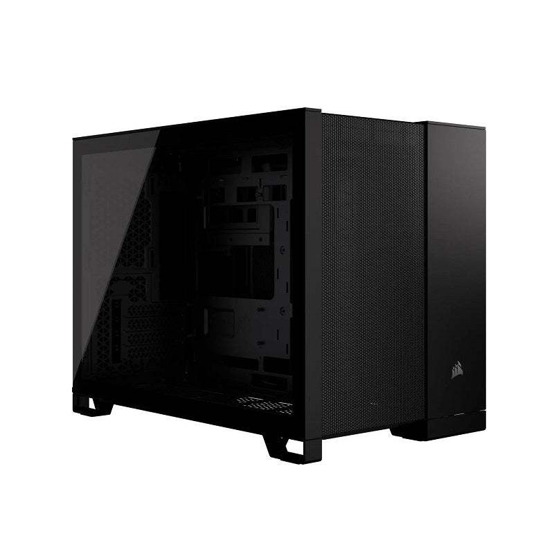 Gabinete Gaming CORSAIR 2500D Airflow Black, Micro ATX, panel lateral vidrio templado, Negro