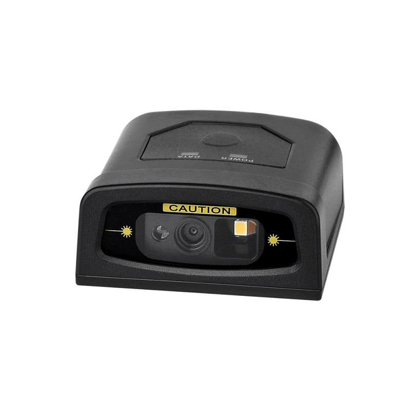 Lector de Código de Barra y QR AON, FS-200 2D, formato escritorio, conexión RJ45, compatible con USB y RS232, Negro