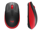 Logitech M190 - Ratón - óptico - 3 botones - inalámbrico - receptor inalámbrico USB - rojo
