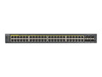Zyxel GS1920-48HPv2 - Conmutador - inteligente - 48 x 10/100/1000 (PoE+) + 4 x Gigabit SFP combinado + 2 x Gigabit SFP - montaje en rack - PoE+ (375 W)
