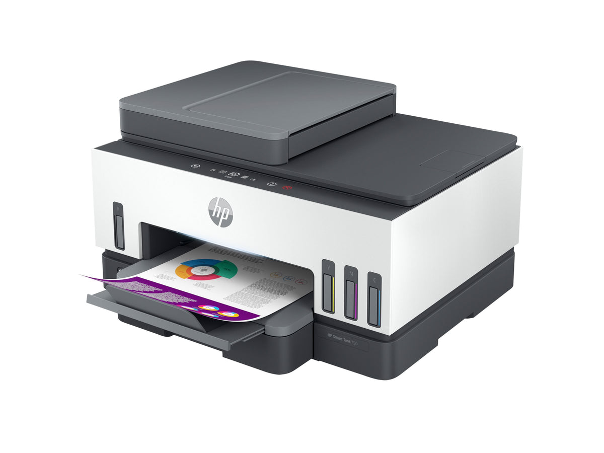 HP Smart Tank 790 All-in-One - Impresora multifunción - color - chorro de tinta - rellenable - Letter A (216 x 279 mm)/A4 (210 x 297 mm) (original) - A4/Legal (material) - hasta 13 ppm (copiando) - hasta 15 ppm (impresión) - 250 hojas - 33.6 Kbps