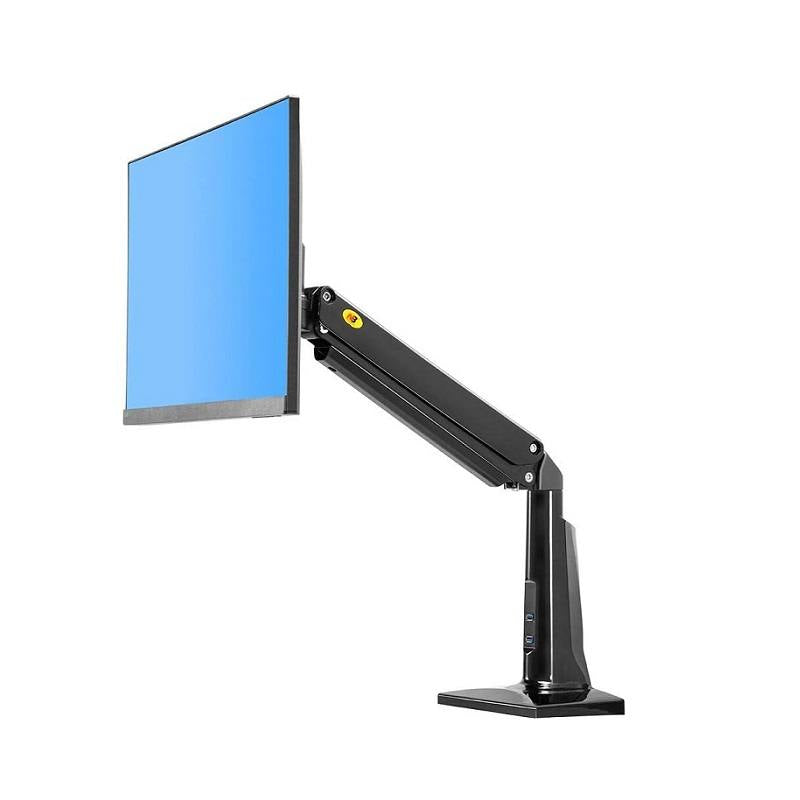 Soporte de mesa North Bayou F37 para Monitores de 24-37", Rotación 360°, Girar 180°, Carga máx 12kg, color negro