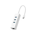 Multiplicador de Puertos TP-LINK UE330C, 3 Puertos Portable USB3.0 y adaptador RJ45