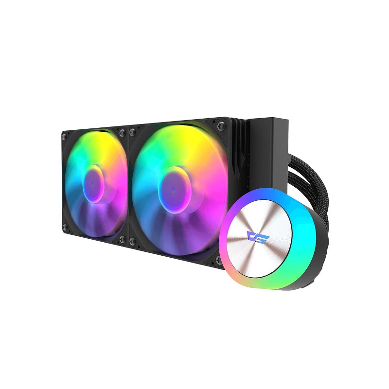 Sistema de Enfriamiento Liquido DarkFlash DG240, Radiador 240mm, ARGB LED Dual Fan, 1800RPM